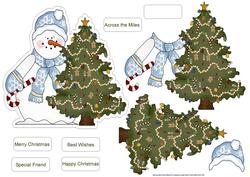 Snowman and Christmas Tree Shaped Card Topper