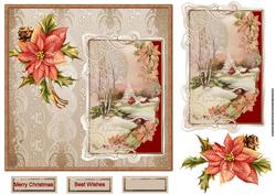 Vintage Christmas 7x7 Card with Decoupage