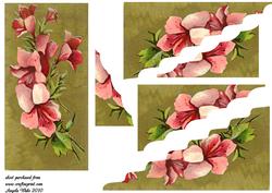 Pink Flower Sprig Scallop