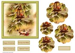 Lamp, Birds and Pine Tree Petal Stacker