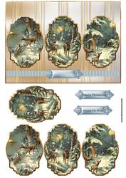 Reindeer in the Snow Panel Card with Toppers