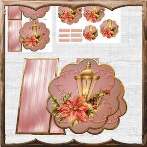 Lantern and Poinsettia Petal Card Mini Kit