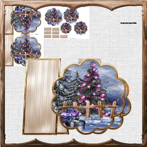 Christmas Tree and Baubles Petal Card