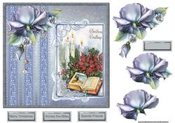 Bible Story, Candles and Poinsettia Card