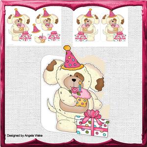 Teddy Bears First Birthday Shaped Card with Decoupage