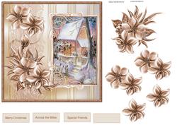 Winter Cottage Card with Decoupage
