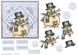 Frosty Snowman Card with Decoupage