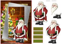 Santa Deep in Thought Card with Decoupage