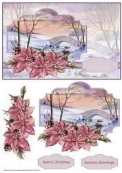 Winter Waterfall Card with Decoupage