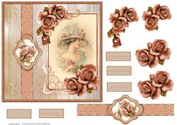 Lady of the Rose Card with Decoupage