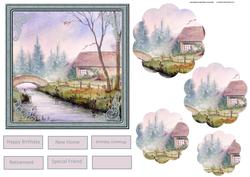 House by the River Card with Petal Stacker