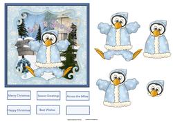 Happy Penguin Card and Decoupage