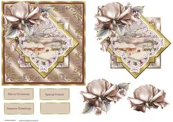 Vintage Christmas and Christmas Rose Card