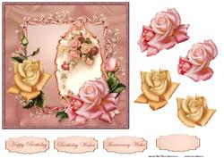 Sweet Roses Card with Decoupage