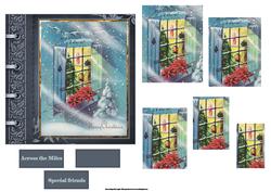 Window at Christmas Card with Pyramid Stacker