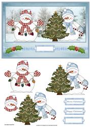 Snowmen Dress the Christmas Tree Card