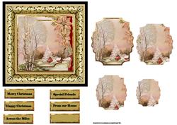 A Vintage Christmas Card with Shaped Layers