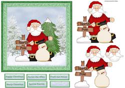 Santa at the North Pole Card with Decoupage