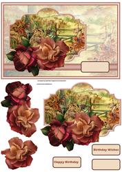 Autumn Flowers Card with Decoupage