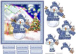 Snowman at the North Pole Card and Decoupage