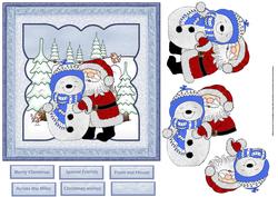 Santa Hugs Card with Decoupage
