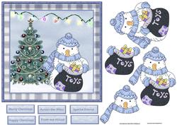 Snowman with Sack of Toys Card and Decoupage