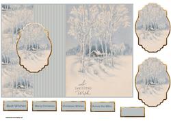 Winter Stream Fold Back Card with Toppers