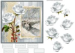 Winter Stream Card with Decoupage