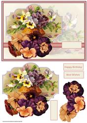 Pansy Card and Decoupage