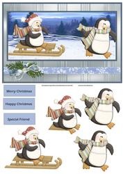 Sledging Fun Card with Decoupage