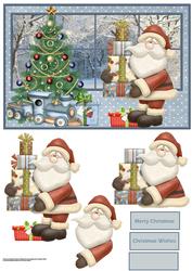 Santa Has Brought the Pressies Card with Decoupage