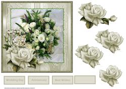Wedding Rose Card with Decoupage