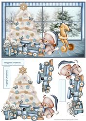 Christmas Morning Card with Decoupage