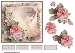 Vintage Beauty Card with Decoupage