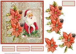 Jolly Santa Card with Decoupage