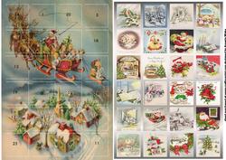 Santa Flies Over the Rooftops Advent Card
