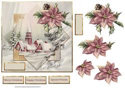 Vintage Christmas Church Card with Decoupage