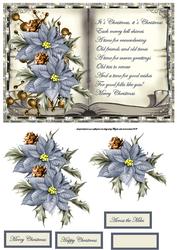Blue Poinsettias Book Topper