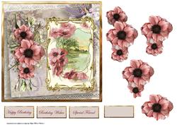 Poppy Scene Card with Decoupage