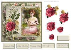 Plucking Daisy Flowers Card with Decoupage