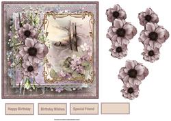 Flowers in the Wood Card with Decoupage