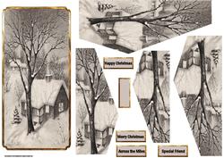 Vintage Christmas Dl Card and Shaped Layers