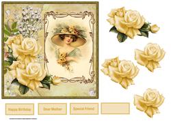 Lady with the Yellow Roses Card and Decoupage
