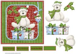 Christmas Bear Card with Decoupage