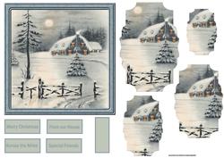 Moonlight in the Winter Card with Shaped Layers