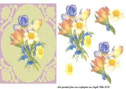Sspring Flowers Purple, Lemon, Blue and White