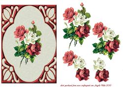 Three Lovely Roses Pink Red and White