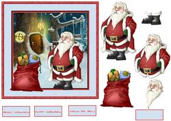 Santa Has a Quiet Moment Card with Decoupage