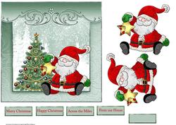 Santa Has a Star for the Christmas Tree, Card