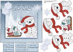 Snow Babes Sleigh Ride Card with Decoupage
